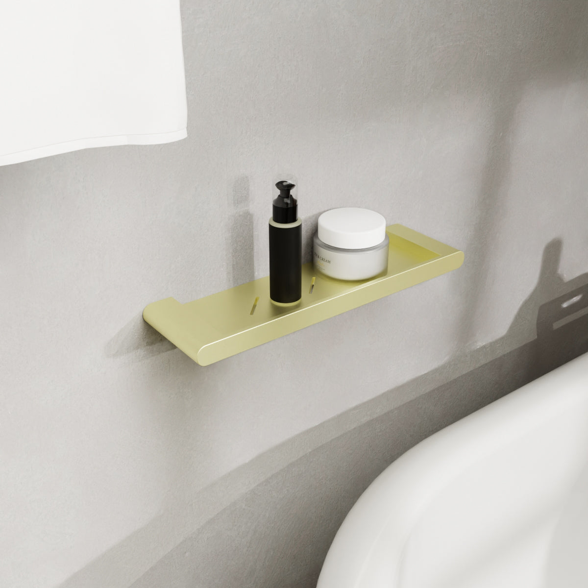 Bianca Metal Shower Shelf Brushed Gold