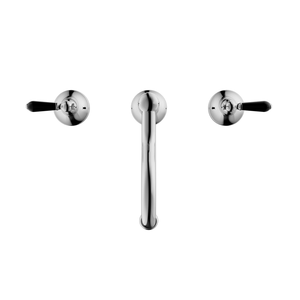 York Basin Set With Black Porcelain Lever Chrome