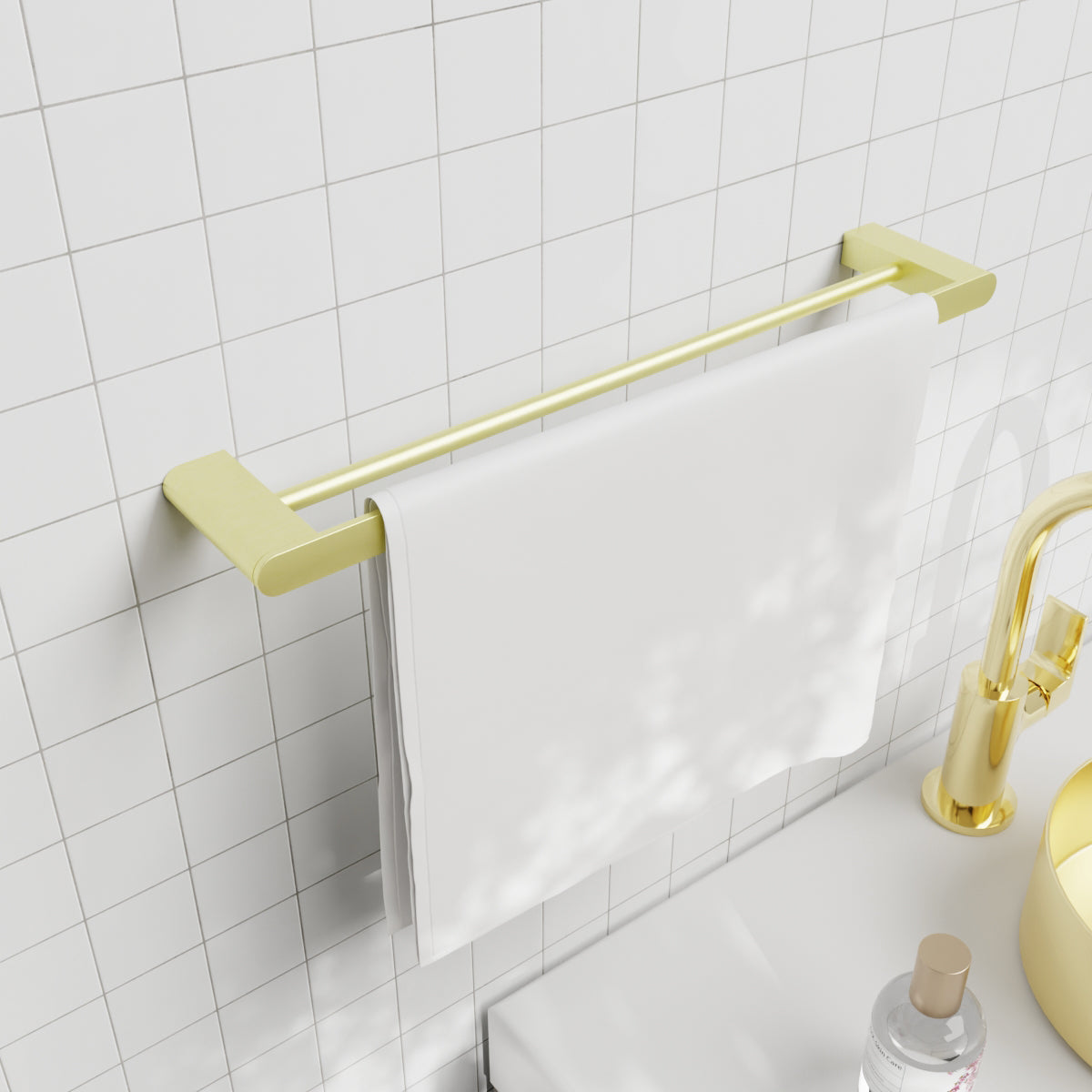 Bianca Double Towel Rail 600mm Brushed Gold
