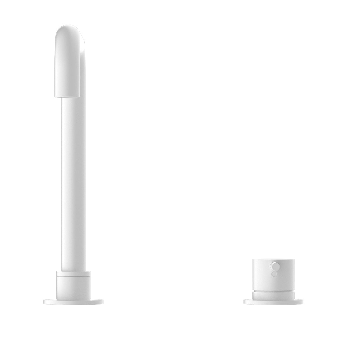 Mecca Hob Basin Mixer Square Swivel Spout Matte White