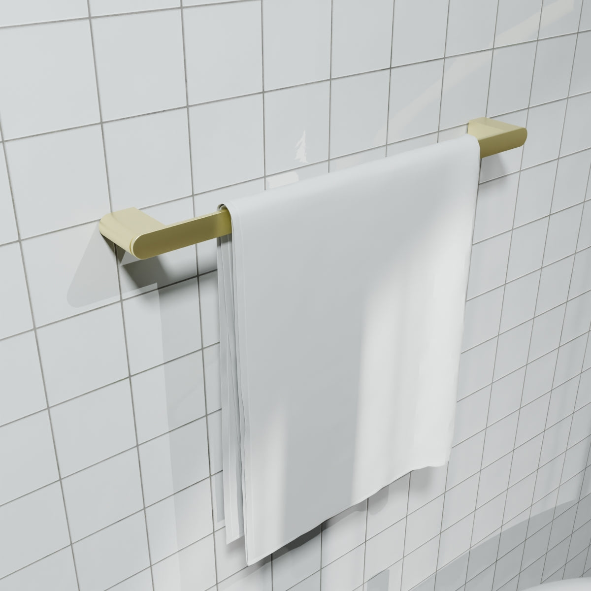 Bianca Single Towel Rail 600mm Brushed Gold
