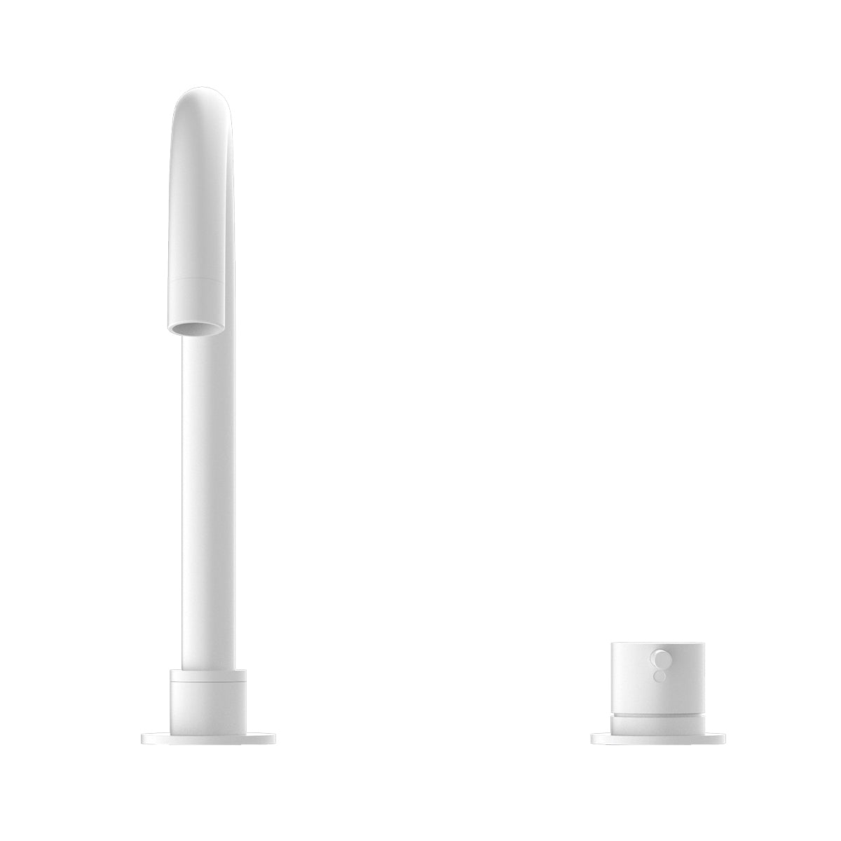 Mecca Hob Basin Mixer Round Swivel Spout Matte White