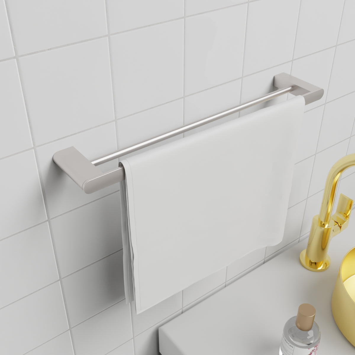 Bianca Double Towel Rail 800mm Brushed Nickel