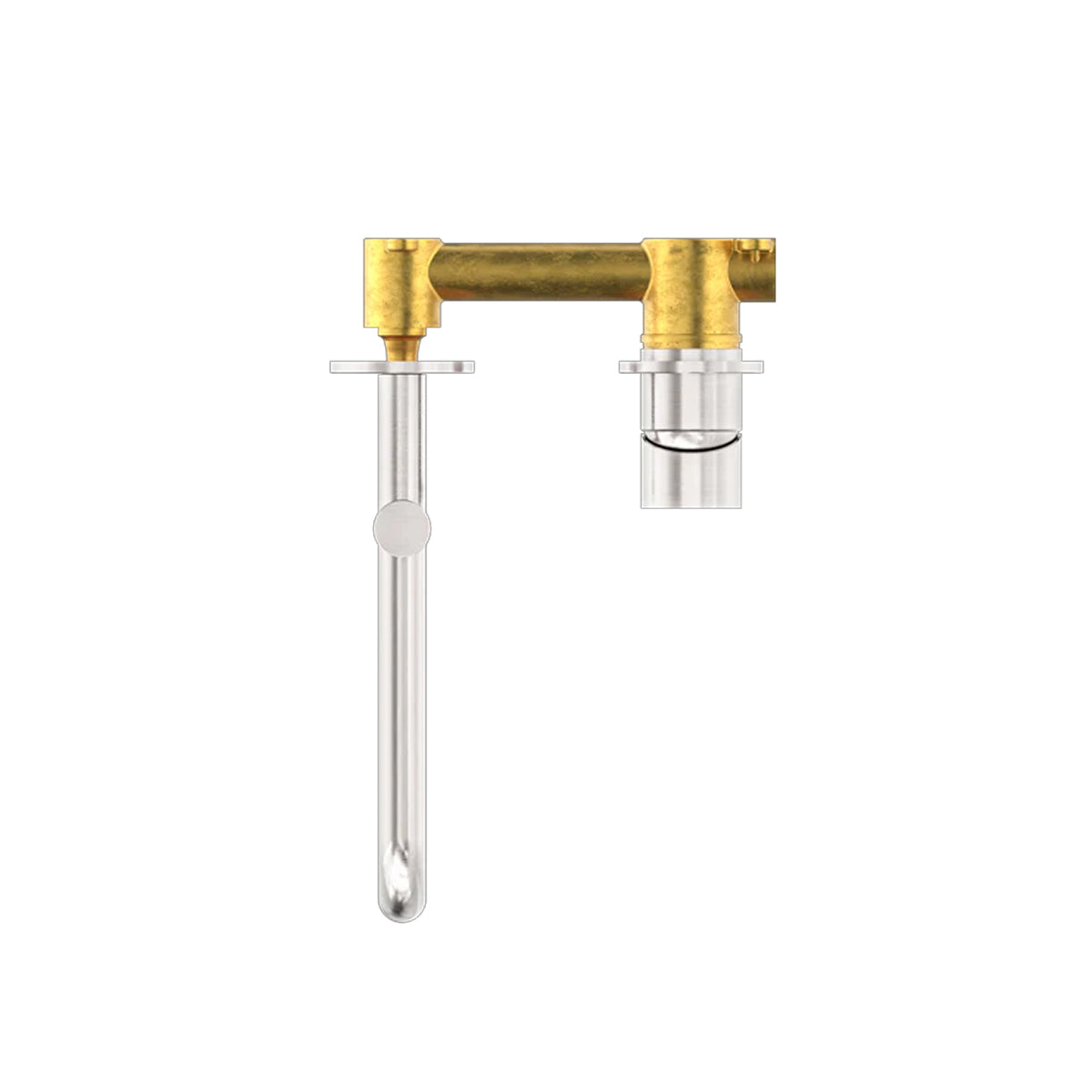 Mecca Wall Basin/Bath Mixer Swivel Spout 225mm Brushed Nickel