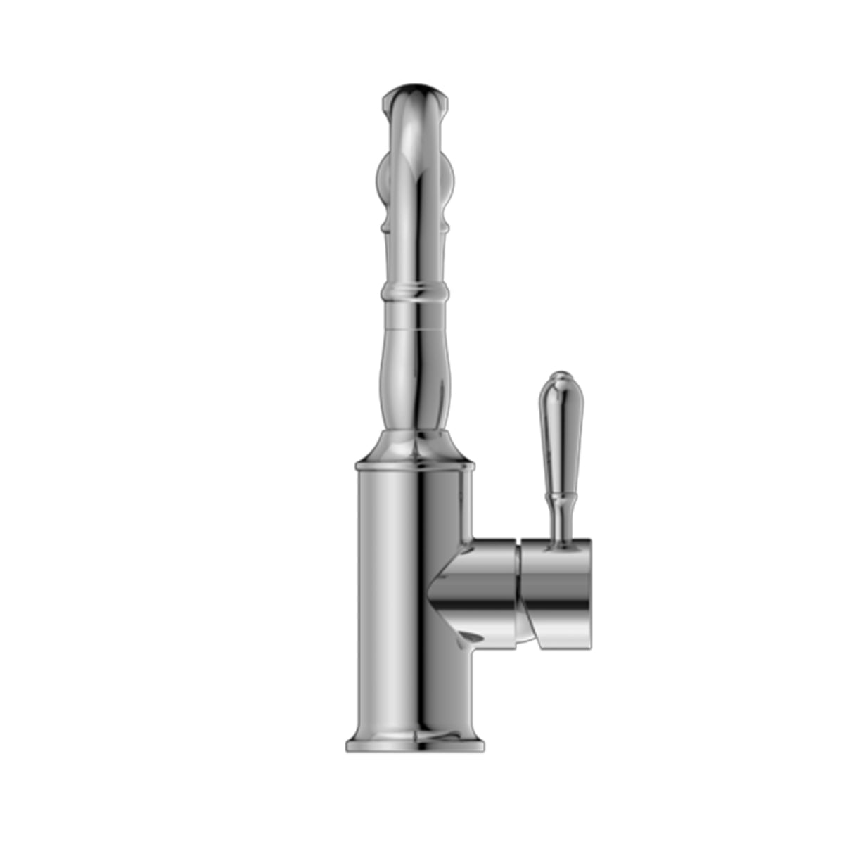 York Basin Mixer Hook Spout With Metal Lever Chrome