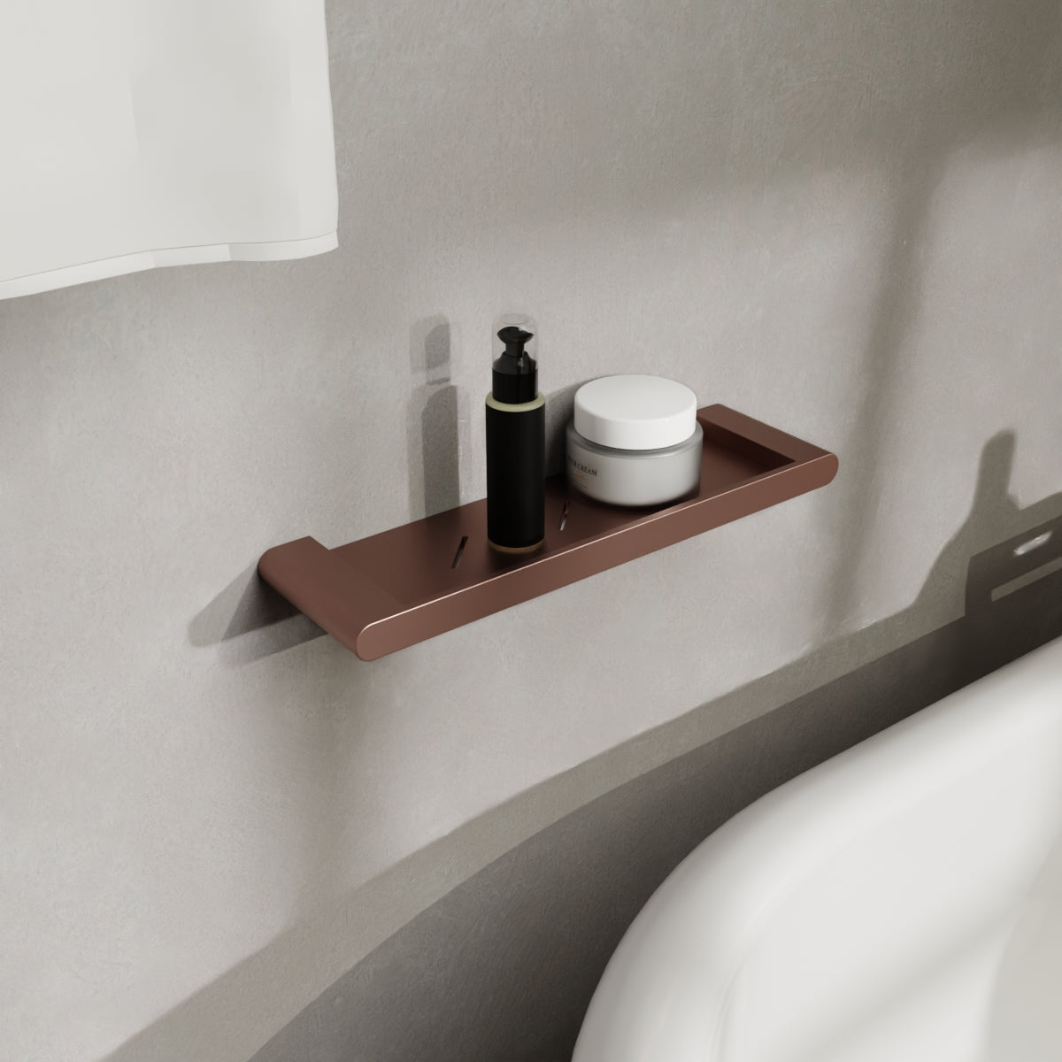 Bianca Metal Shower Shelf Brushed Bronze
