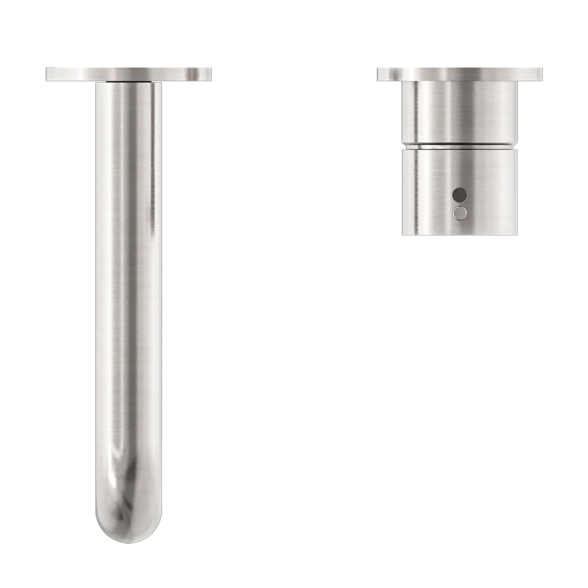 Mecca Wall Basin/Bath Mixer Separate Back Plate Handle Up 185mm Brushed Nickel