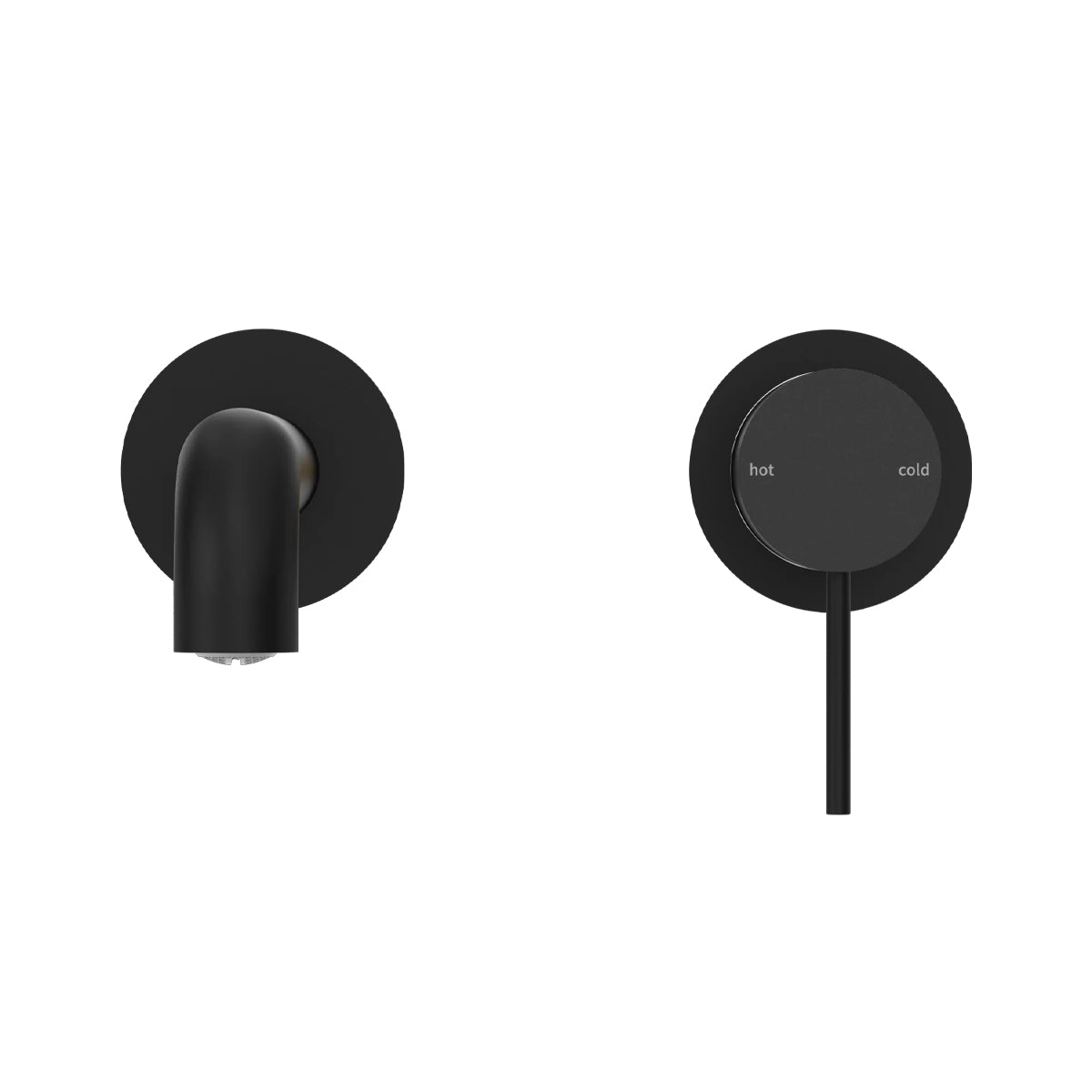 Mecca Wall Basin/bath Mixer Separate Back Plate 120mm Matte Black
