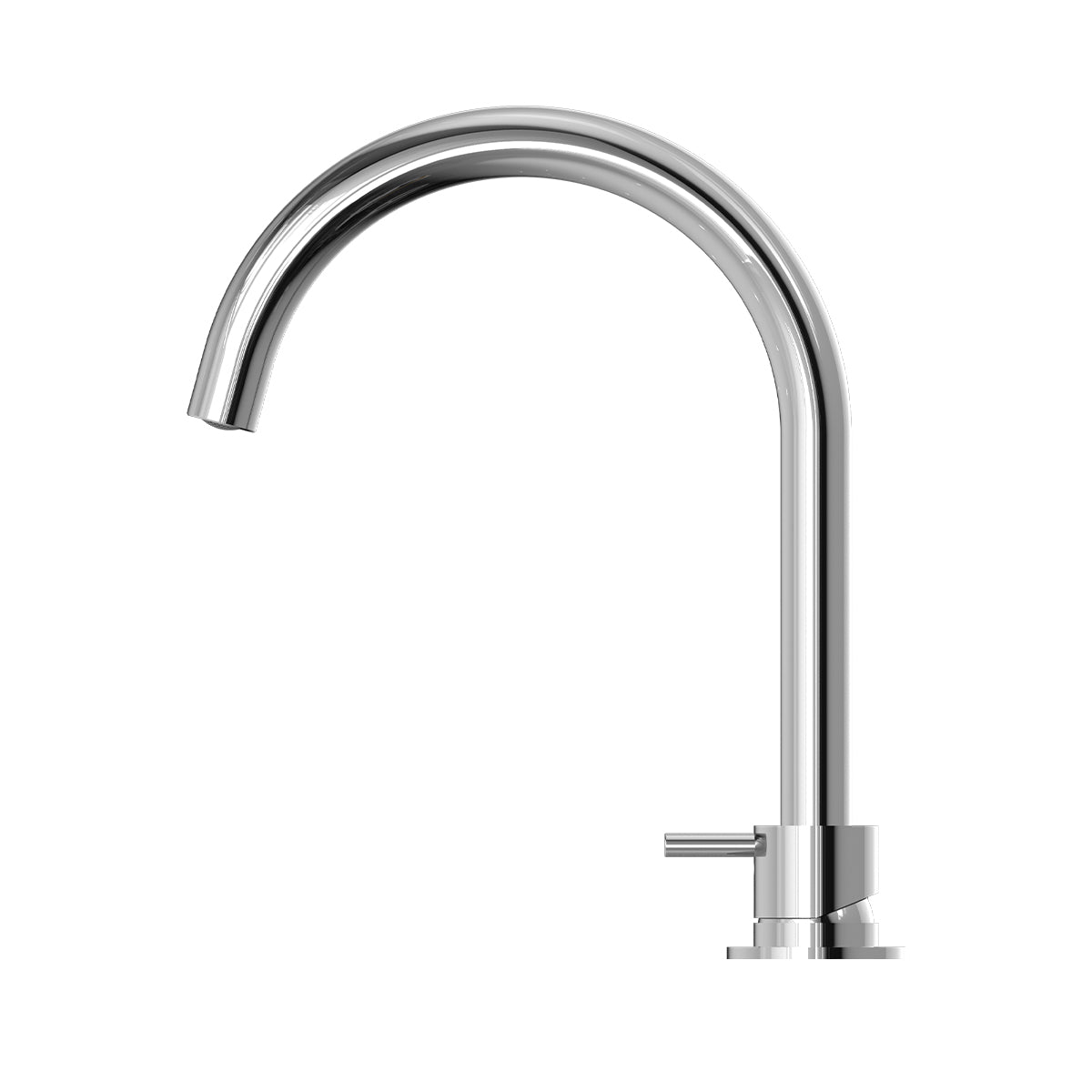 Mecca Hob Basin Mixer Round Swivel Spout Chrome