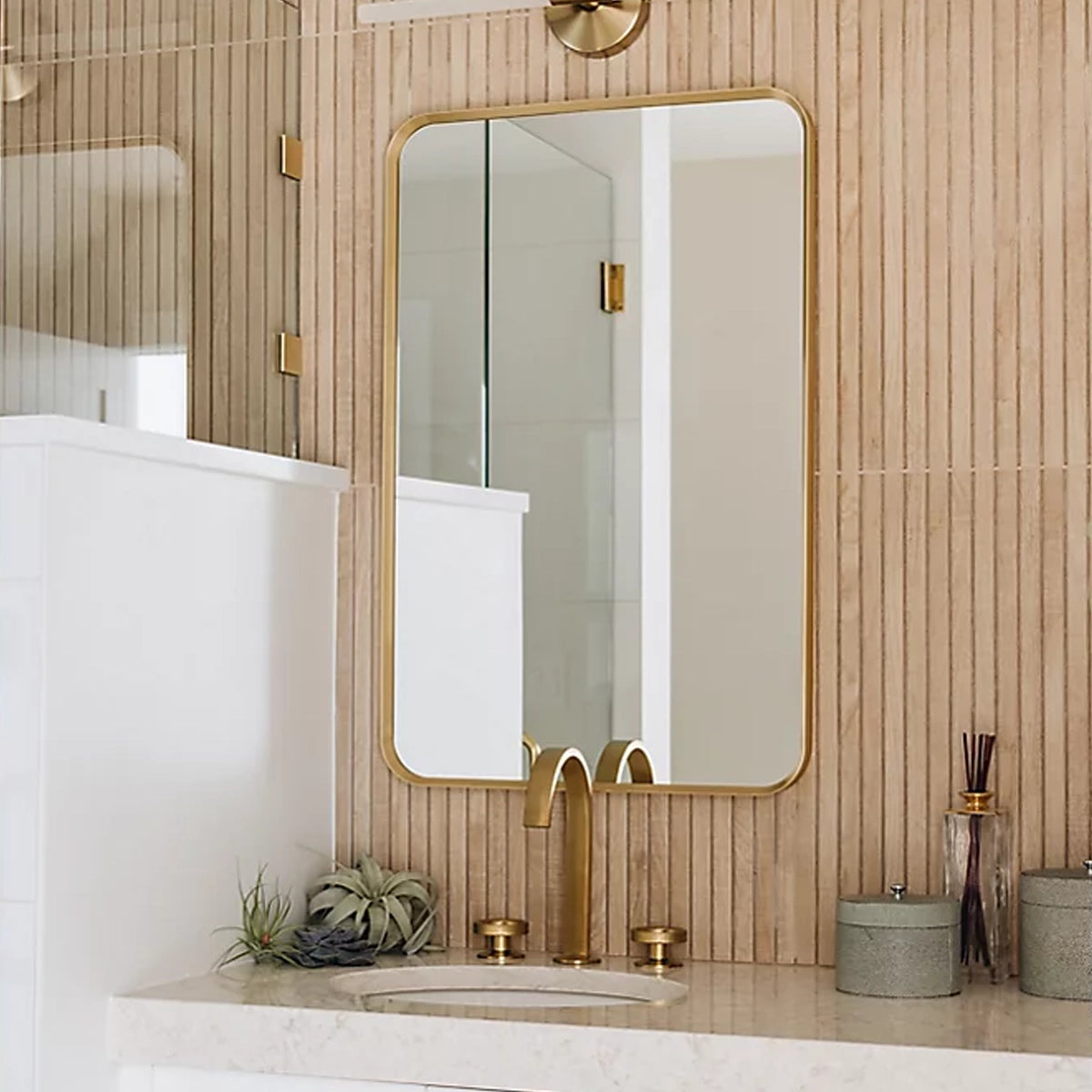 22" x 34" Rectangle Decorative Mirror Matte Black 26052-BLL