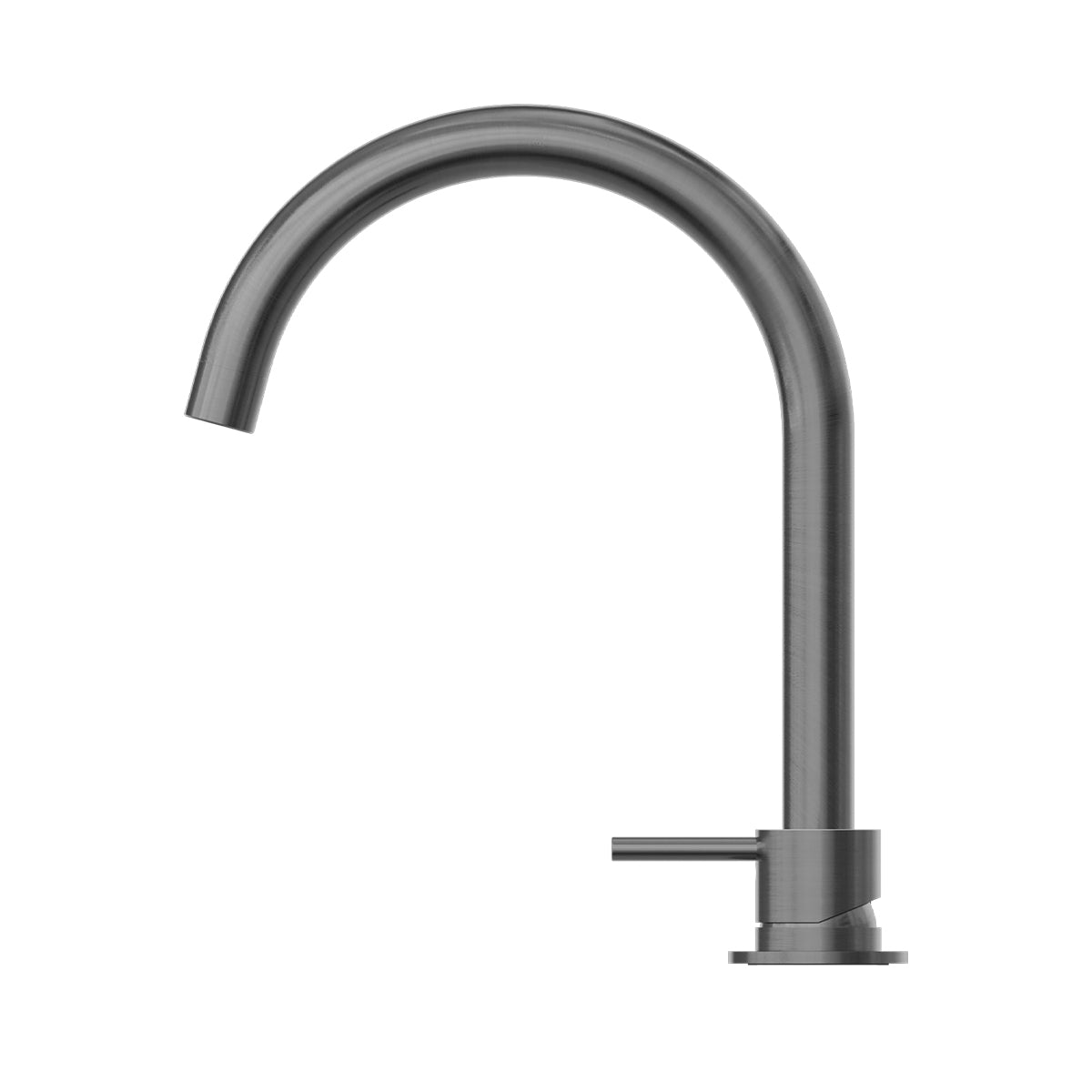 Mecca Hob Basin Mixer Round Swivel Spout Gun Metal