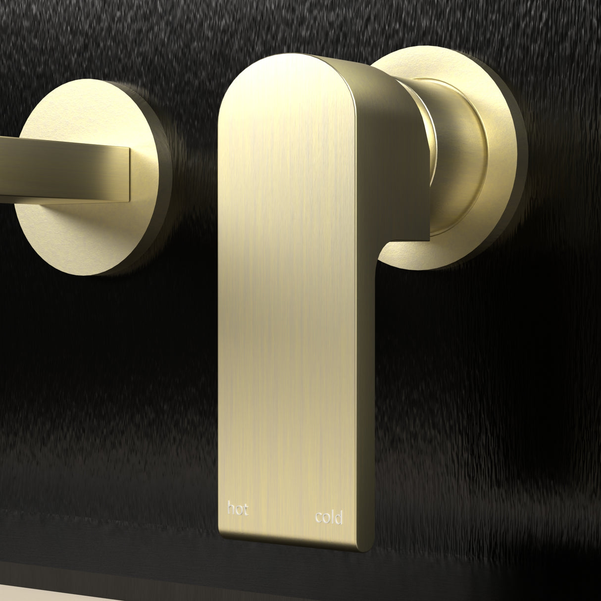 Bianca Wall Basin/Bath Mixer Separate Back Plate 187mm Brushed Gold