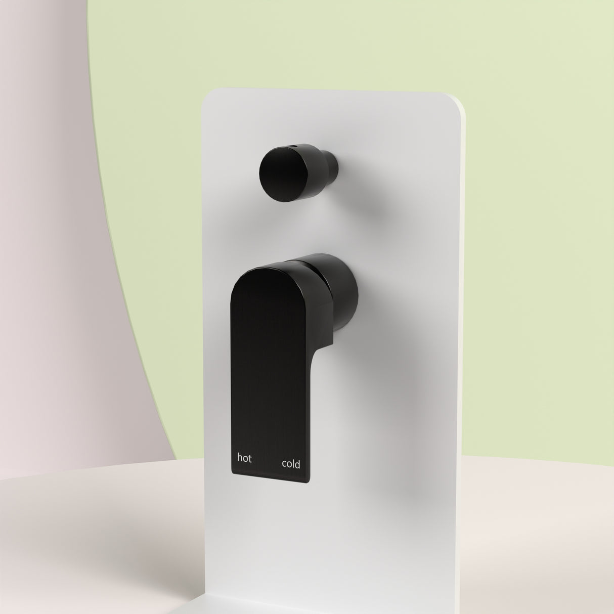 Bianca Shower Mixer With Divertor Separate Plate Matte Black