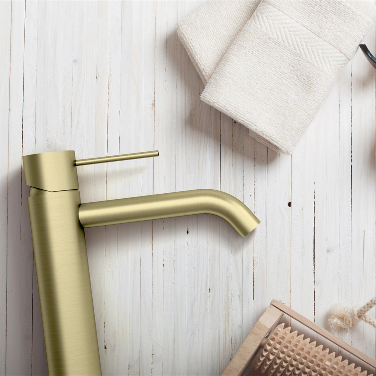 Mecca Tall Basin Mixer Brushed Gold