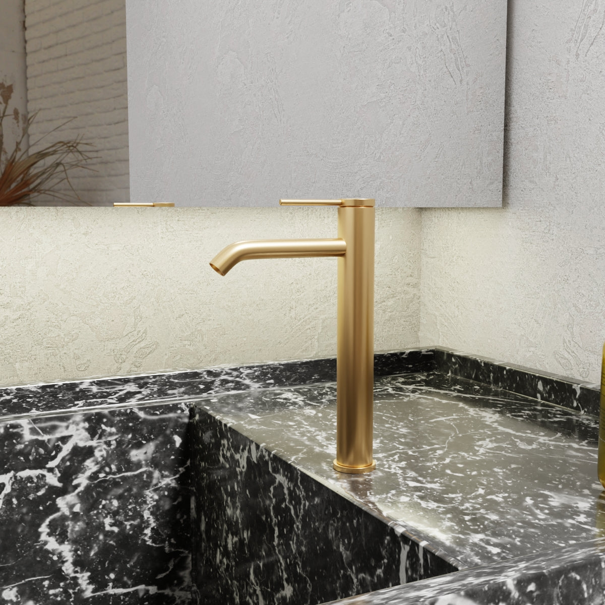 Components Super Tall Single Lever Basin Mixer - Brushed Brass