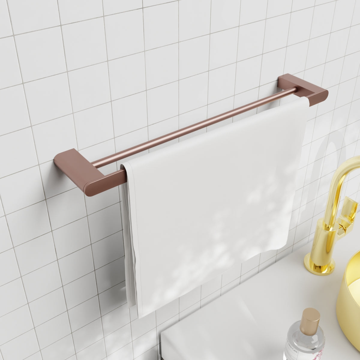 Bianca Double Towel Rail 600mm Brushed Bronze