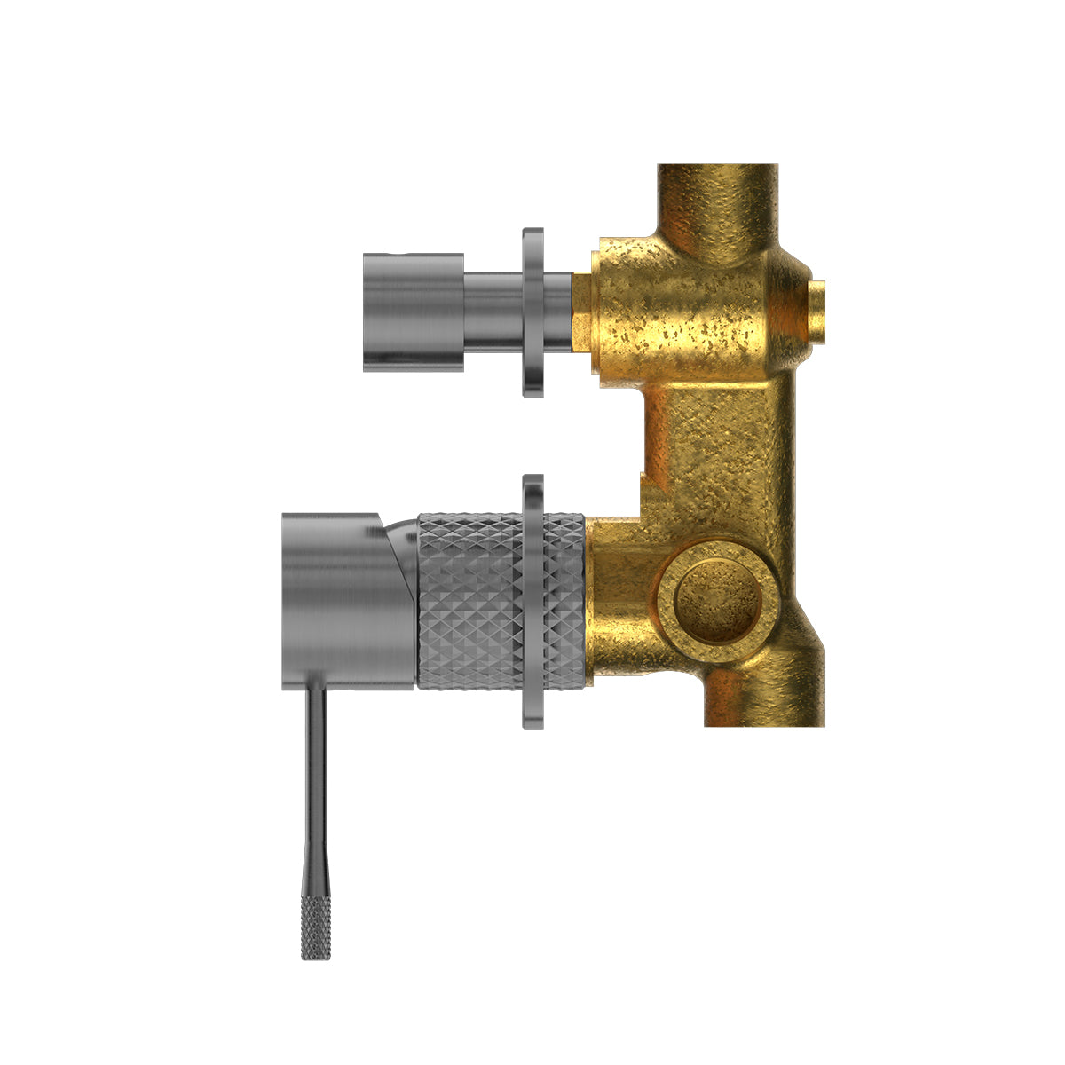 Opal Shower Mixer With Divertor Separate Plate Graphite