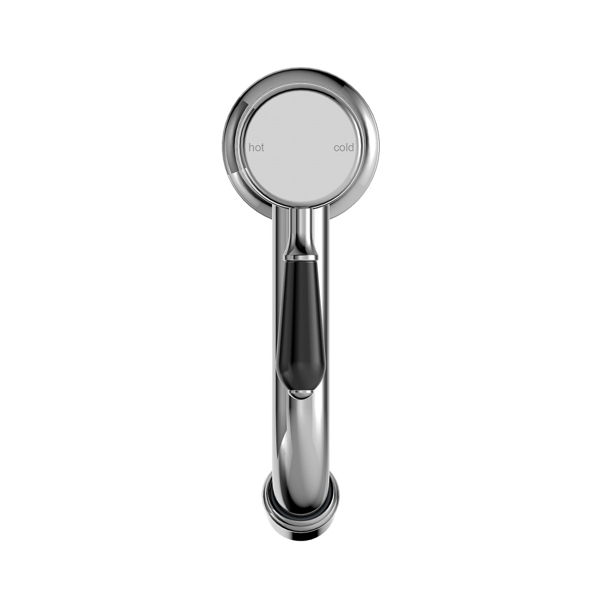 York Straight Basin Mixer With Black Porcelain Lever Chrome