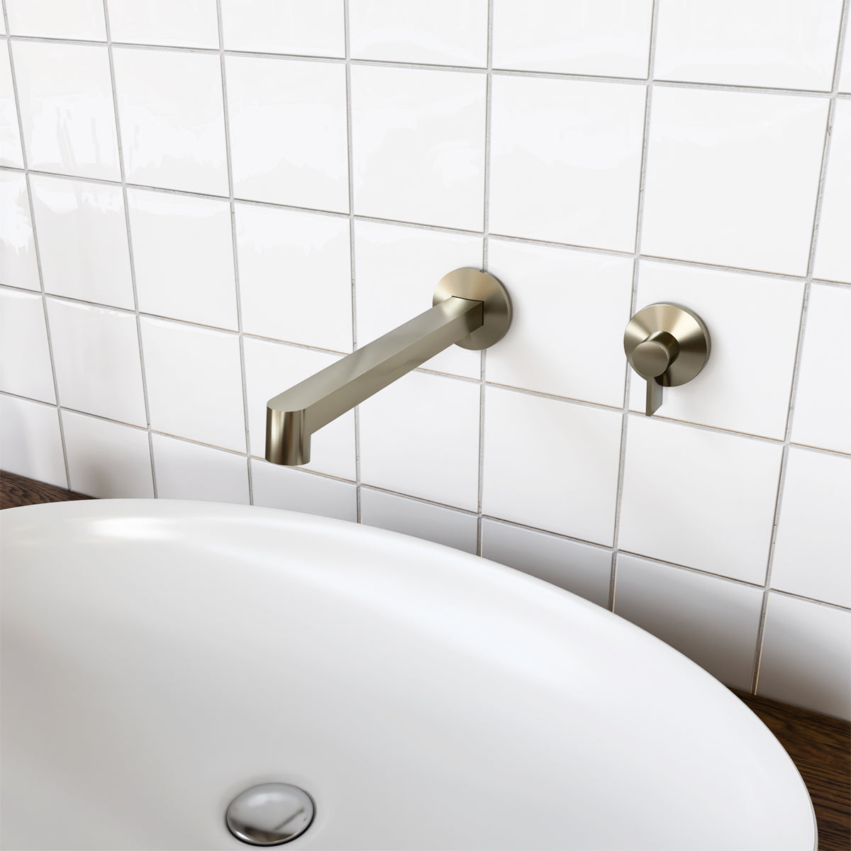 Components Row Basin Spout - Brushed Nickel