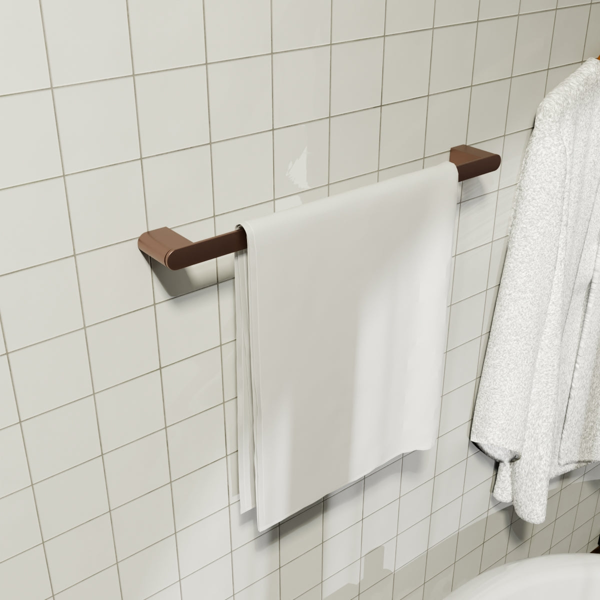 Bianca Single Towel Rail 800mm Brushed Bronze