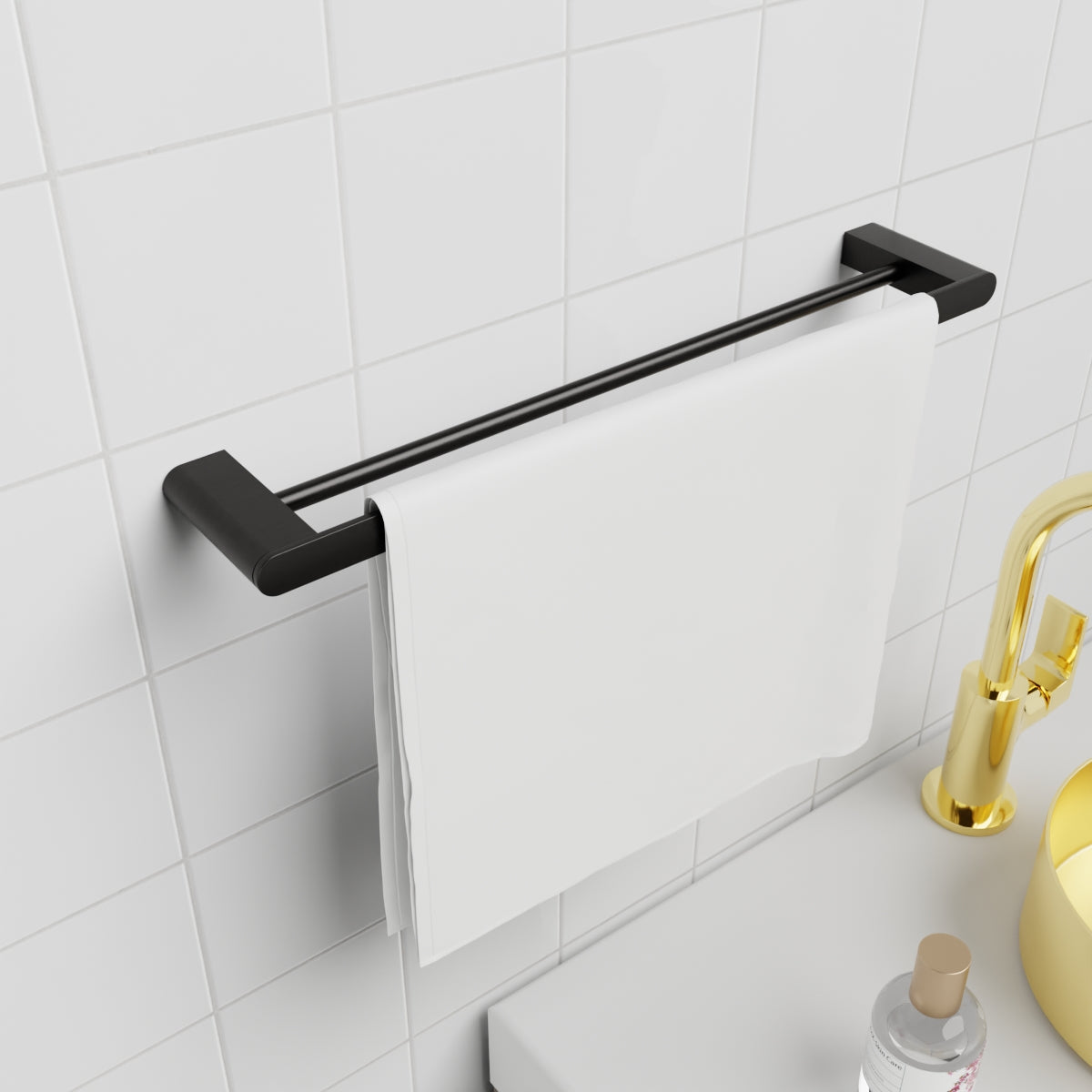 Bianca Double Towel Rail 600mm Matte Black