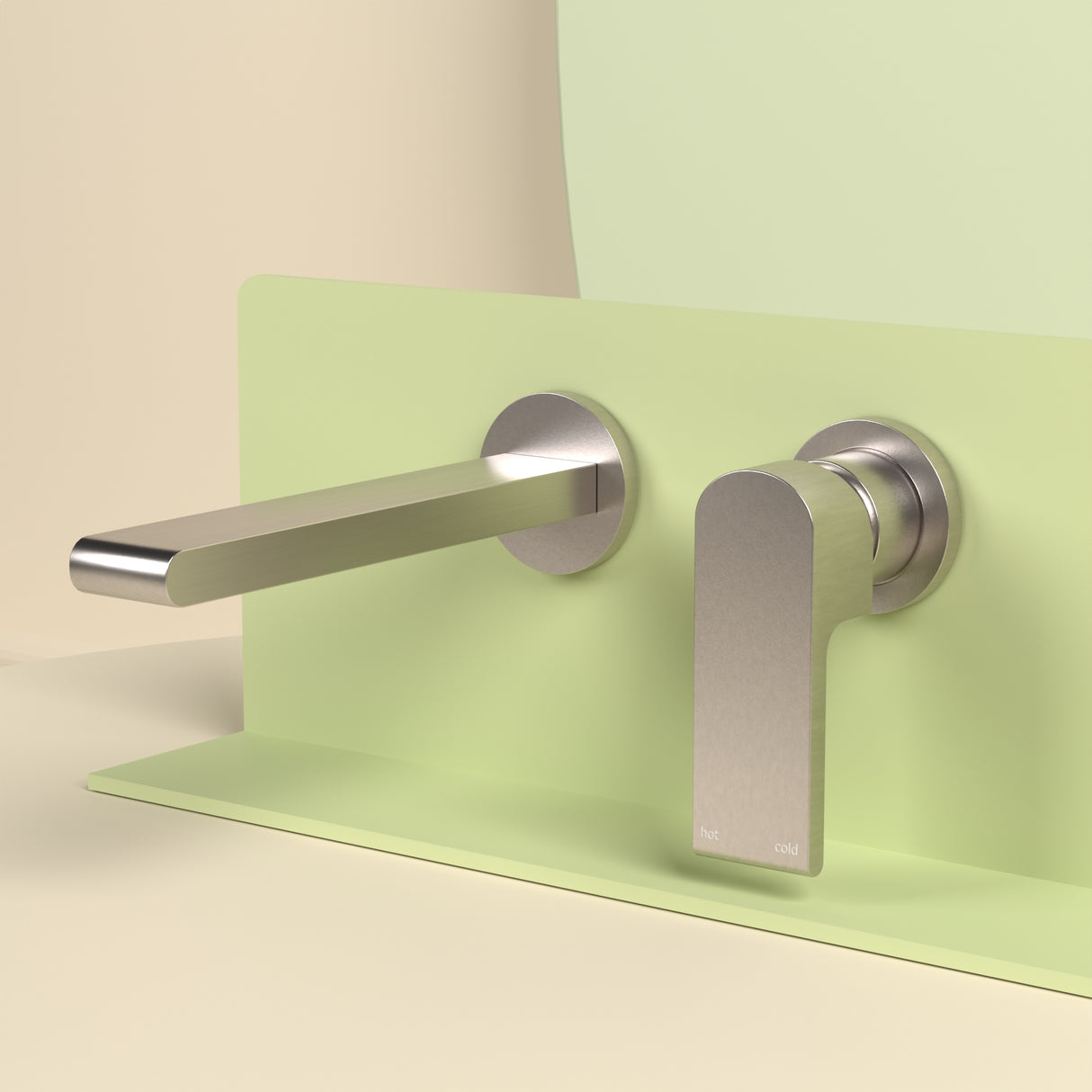 Bianca Wall Basin/Bath Mixer Separate Back Plate 230mm Brushed Nickel