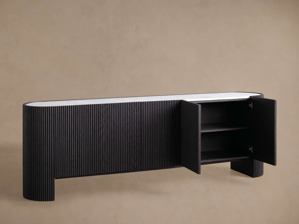 Flore Stone Top Buffet Sideboard Marble Entryways Cabinet