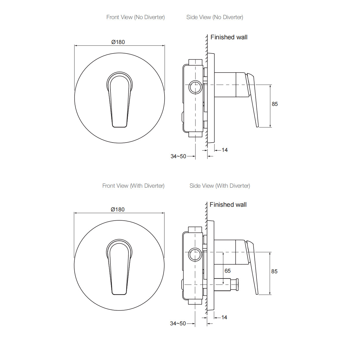 Avid Shower/Bath Mixer Titanium 77921A-TT