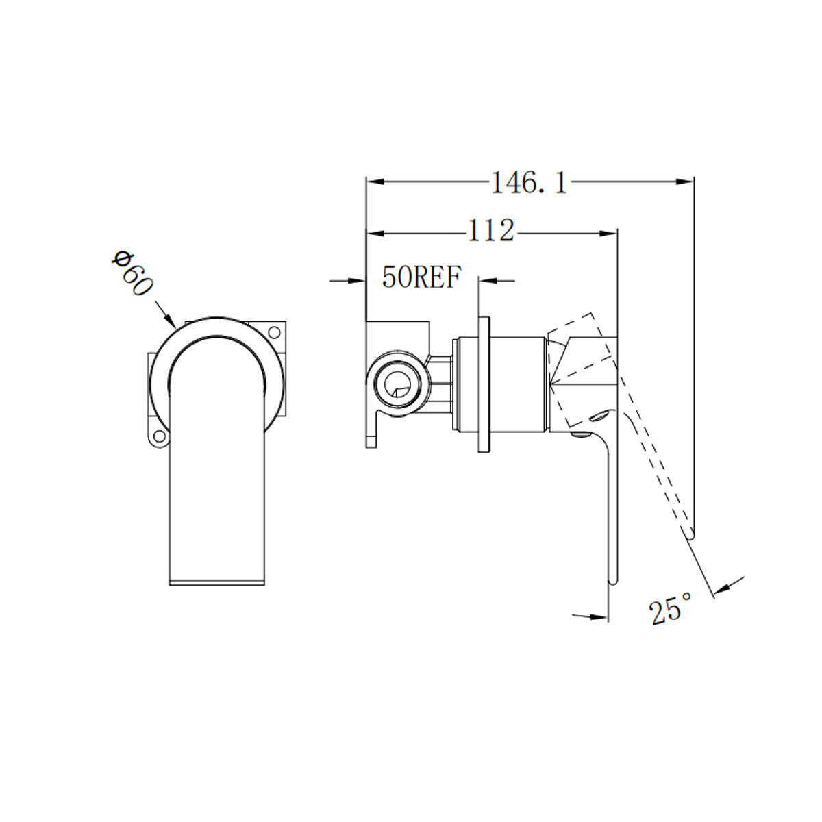 Bianca Shower Mixer 60mm Plate Brushed Gold