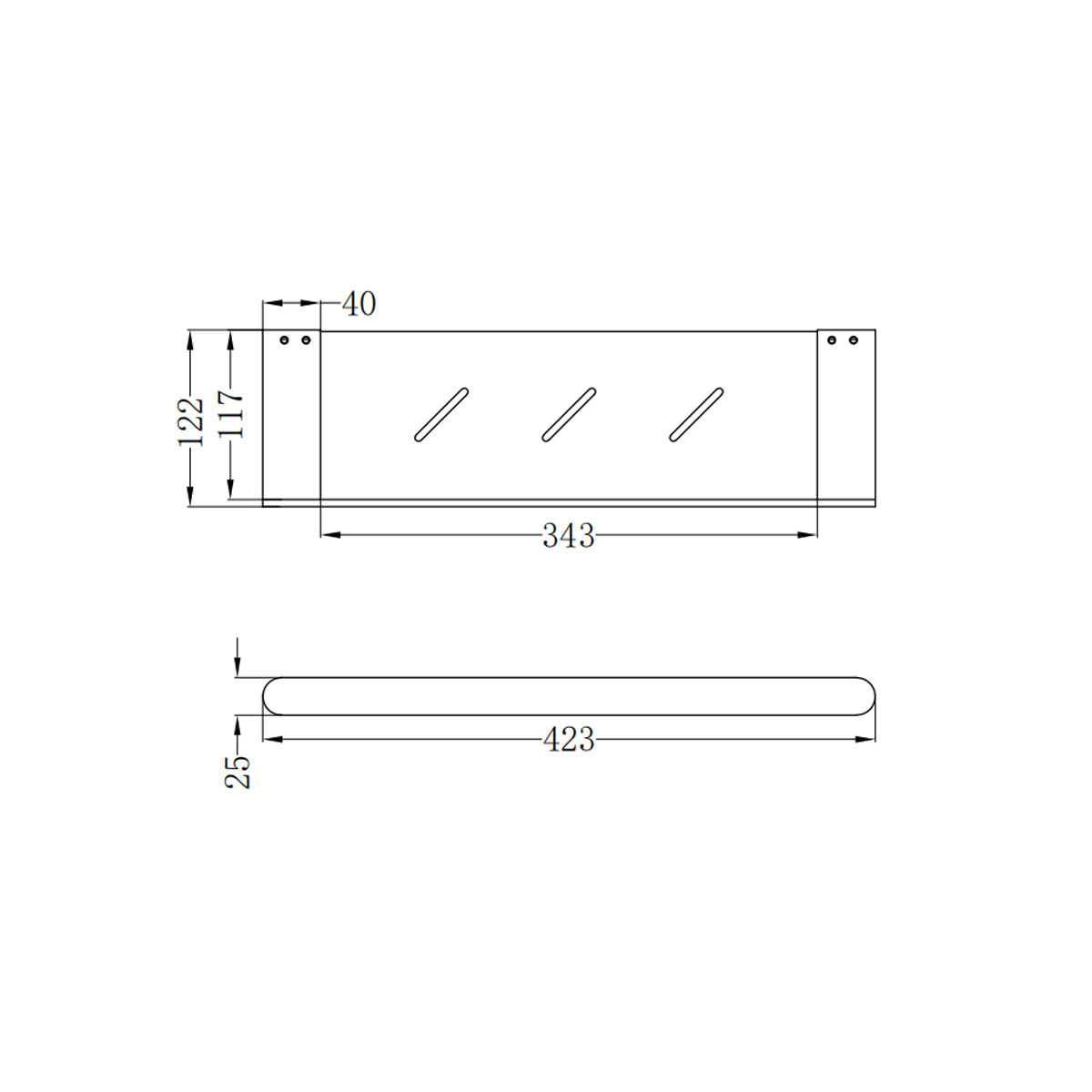Bianca Metal Shower Shelf Brushed Nickel