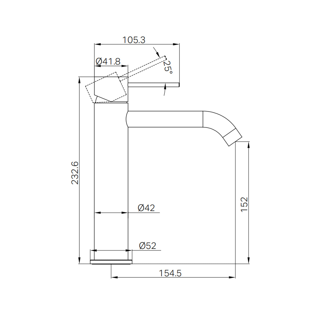 Mecca Mid Tall Basin Mixer Brushed Bronze