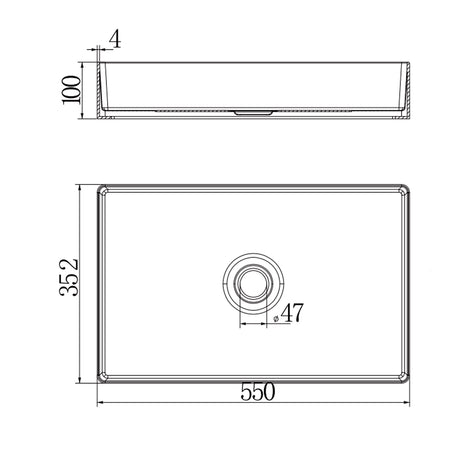 Opal Rectangle Stainless Steel Basin Brushed Nickel