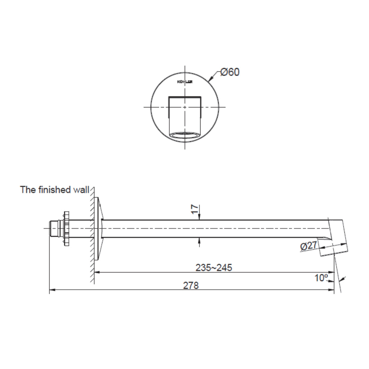 Components Row Basin Spout - Brushed Brass