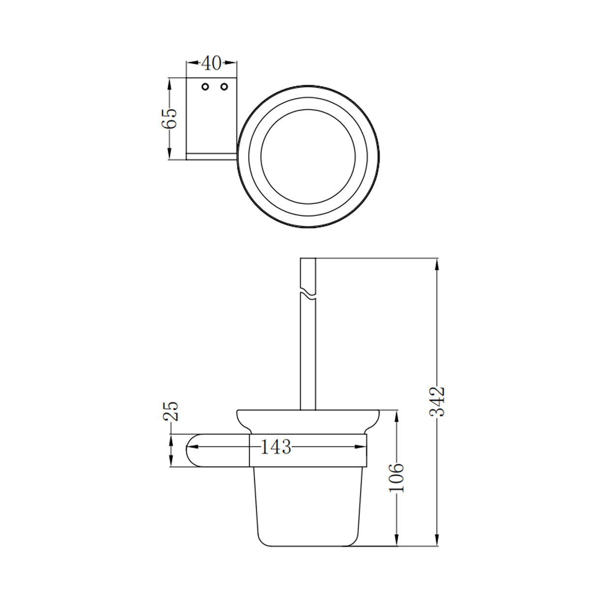 Bianca Toilet Brush Holder Gun Metal