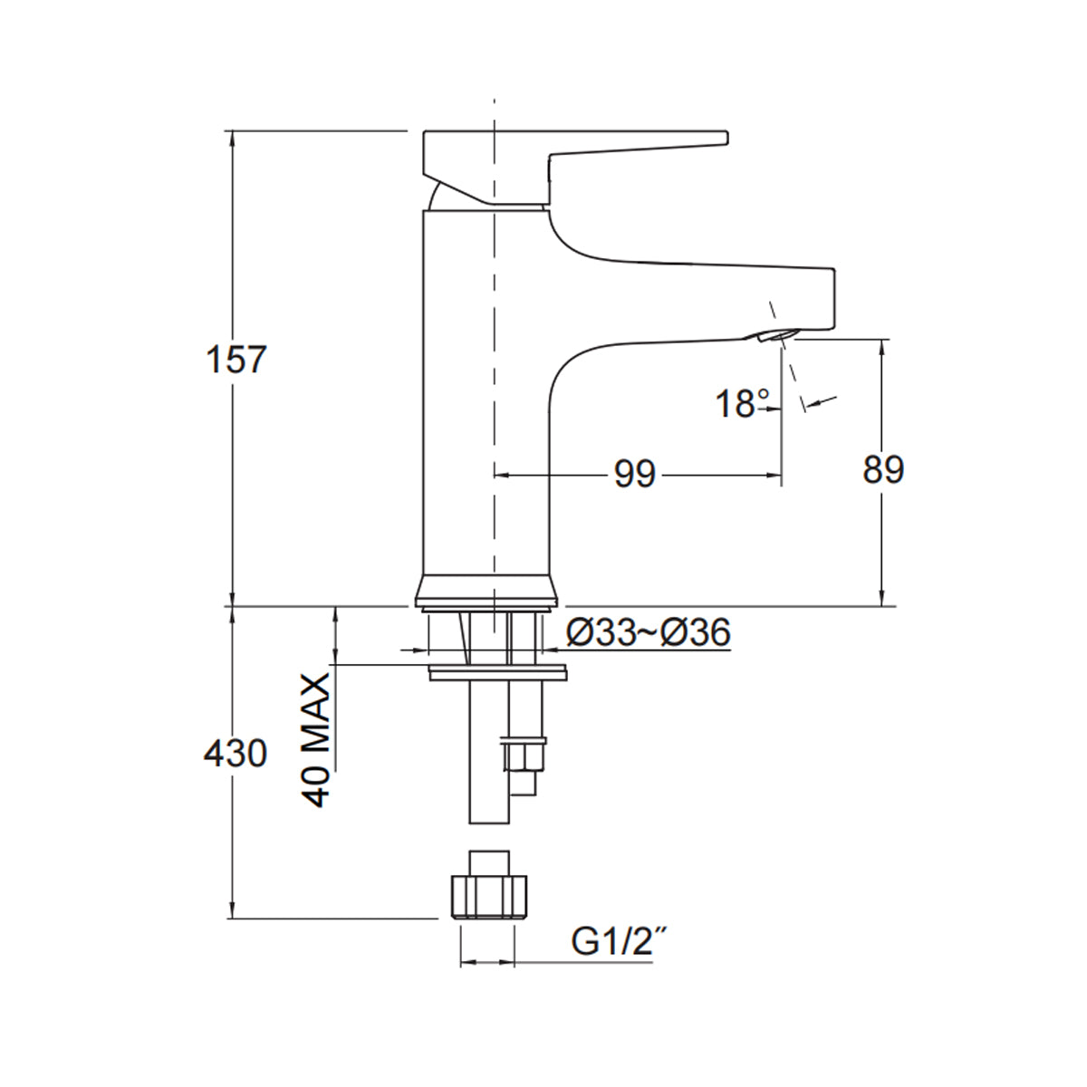 Taut Basin Mixer-Matte Black