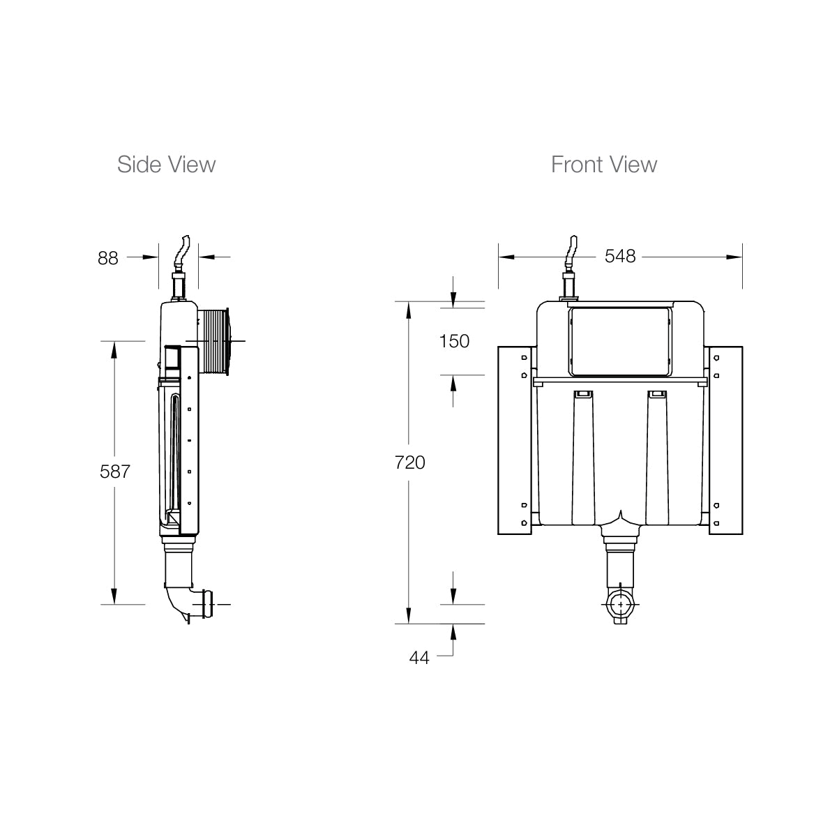 Mechanical In Wall Cistern Wall Faced