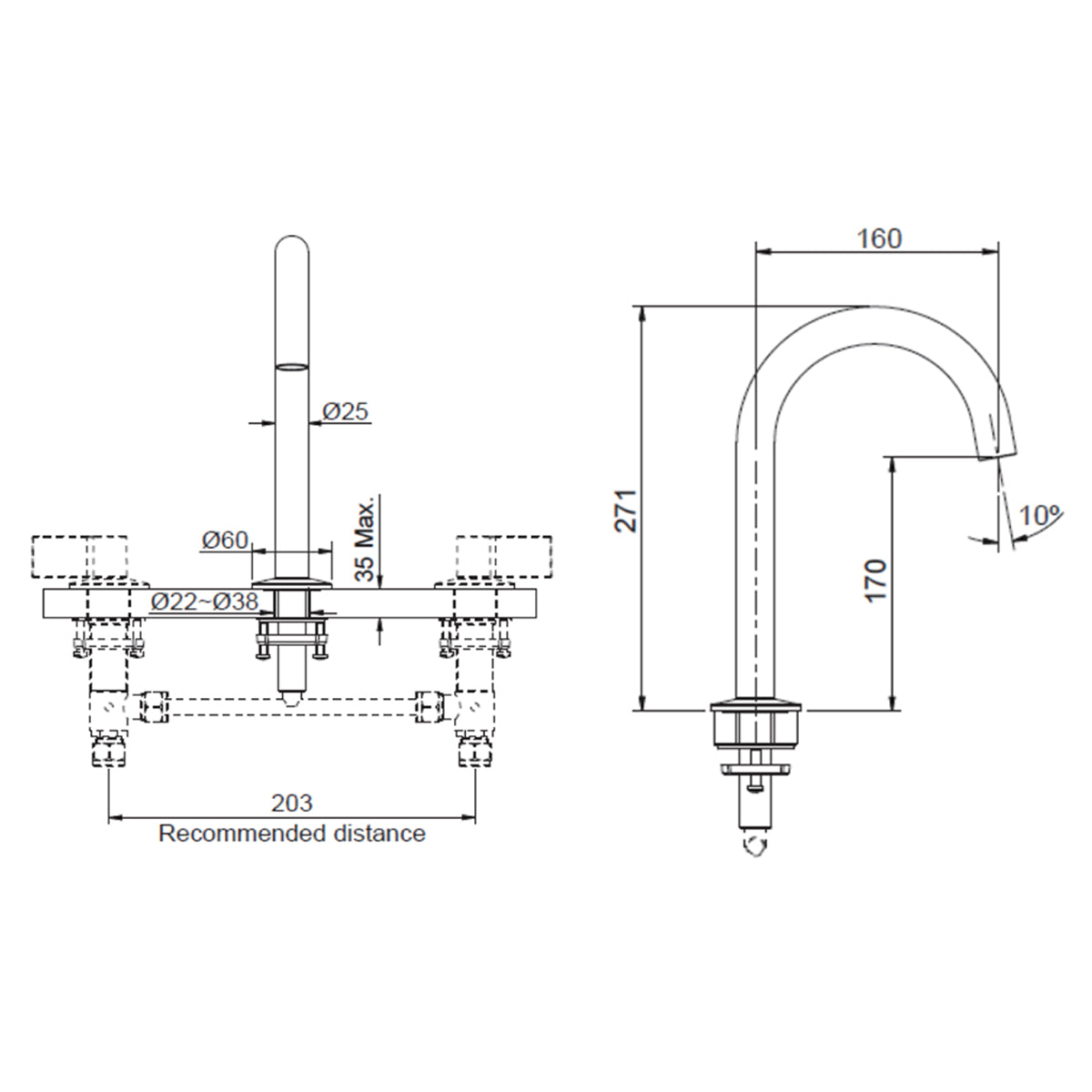 Components - Tube Basin Spout