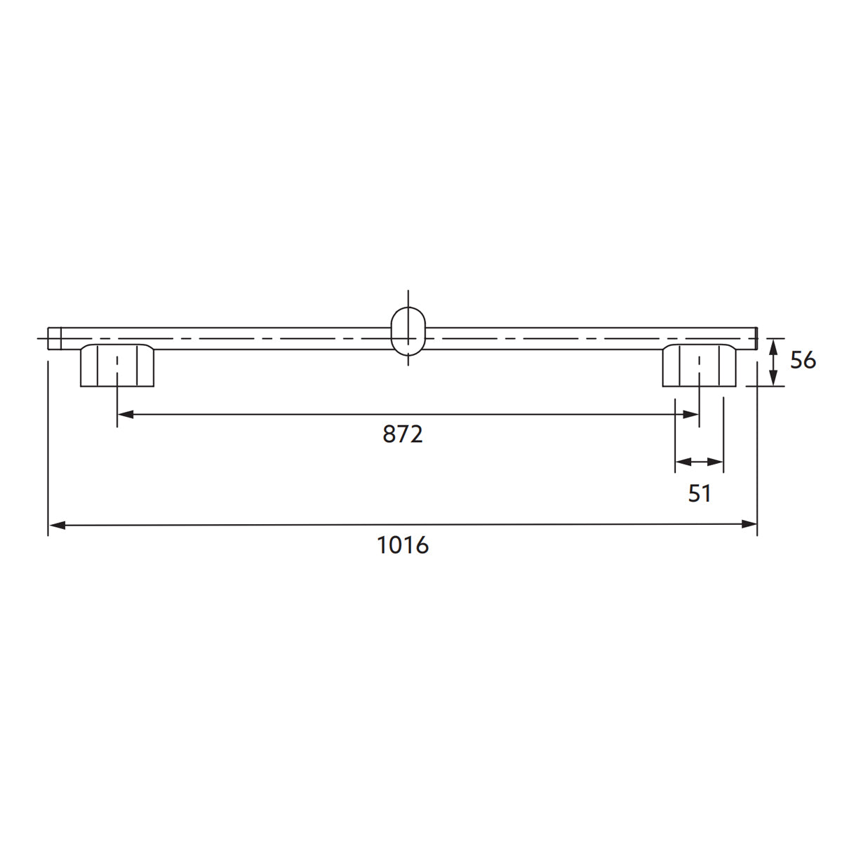 Statement Slidebar  1000mm Shower Rail Brushed Brass 26313T-2MB
