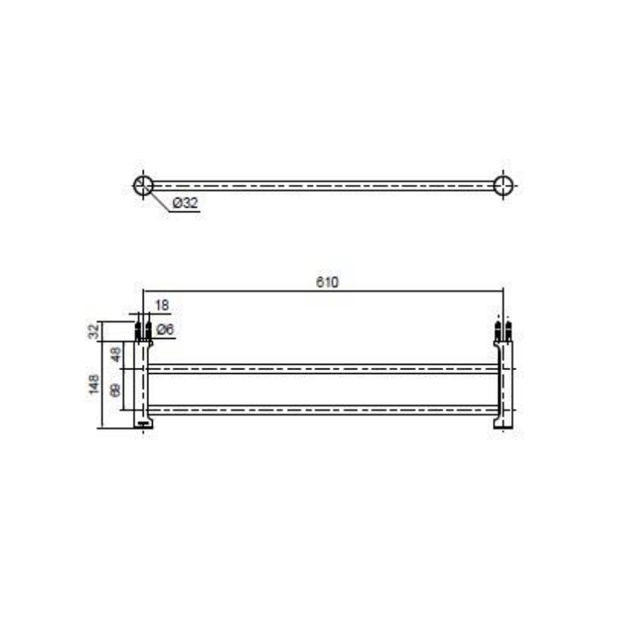 July/Viteo 24" Double Towel Bar