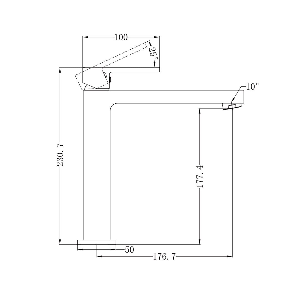 Ecco Tall Basin Mixer Brushed Nickel