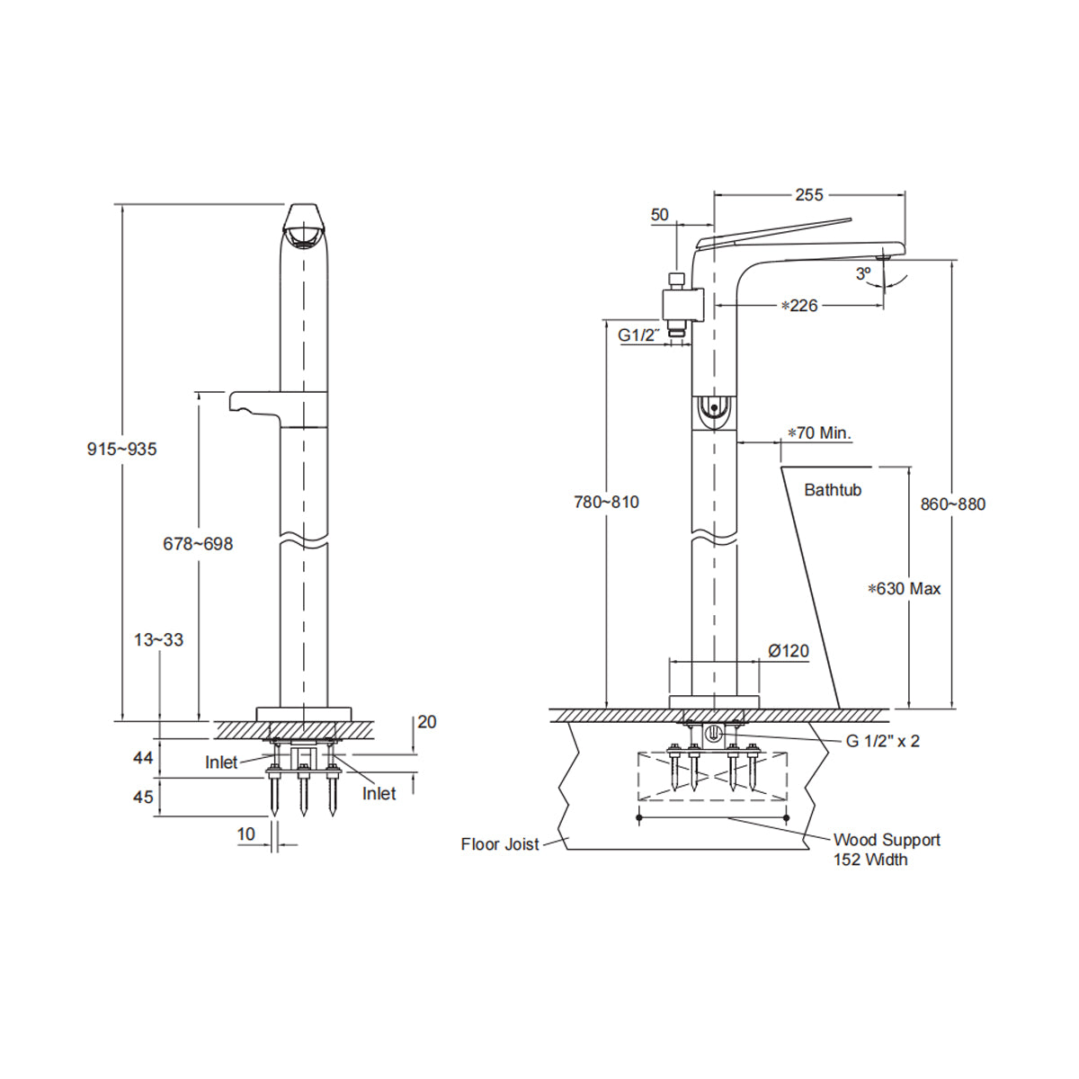 Avid FM Bath Filler with Mounting Plate Titanium 21359A-TT