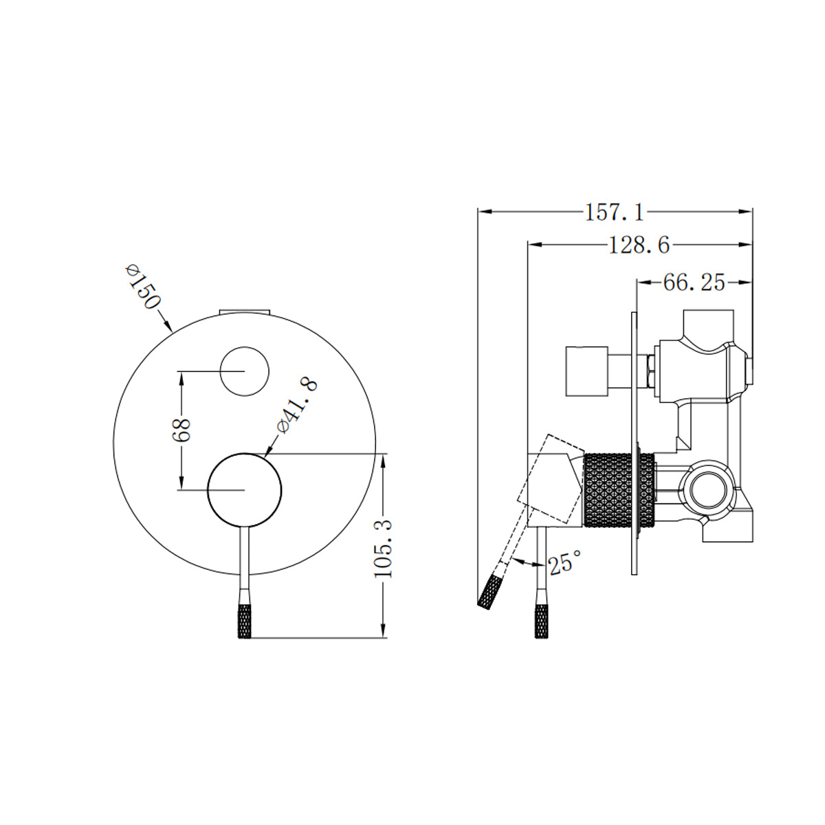 Opal Shower Mixer With Divertor Brushed Bronze
