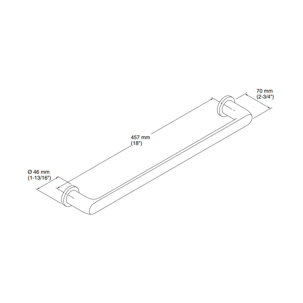Avid 457mm (18″) Towel Bar Polished Chrome