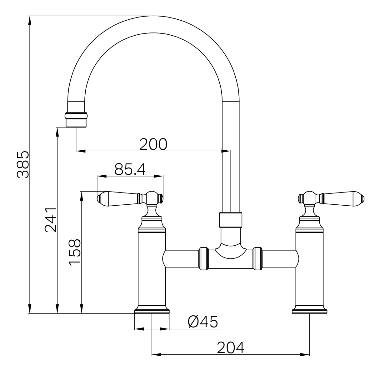 York Bridge Kitchen Set Matte Black