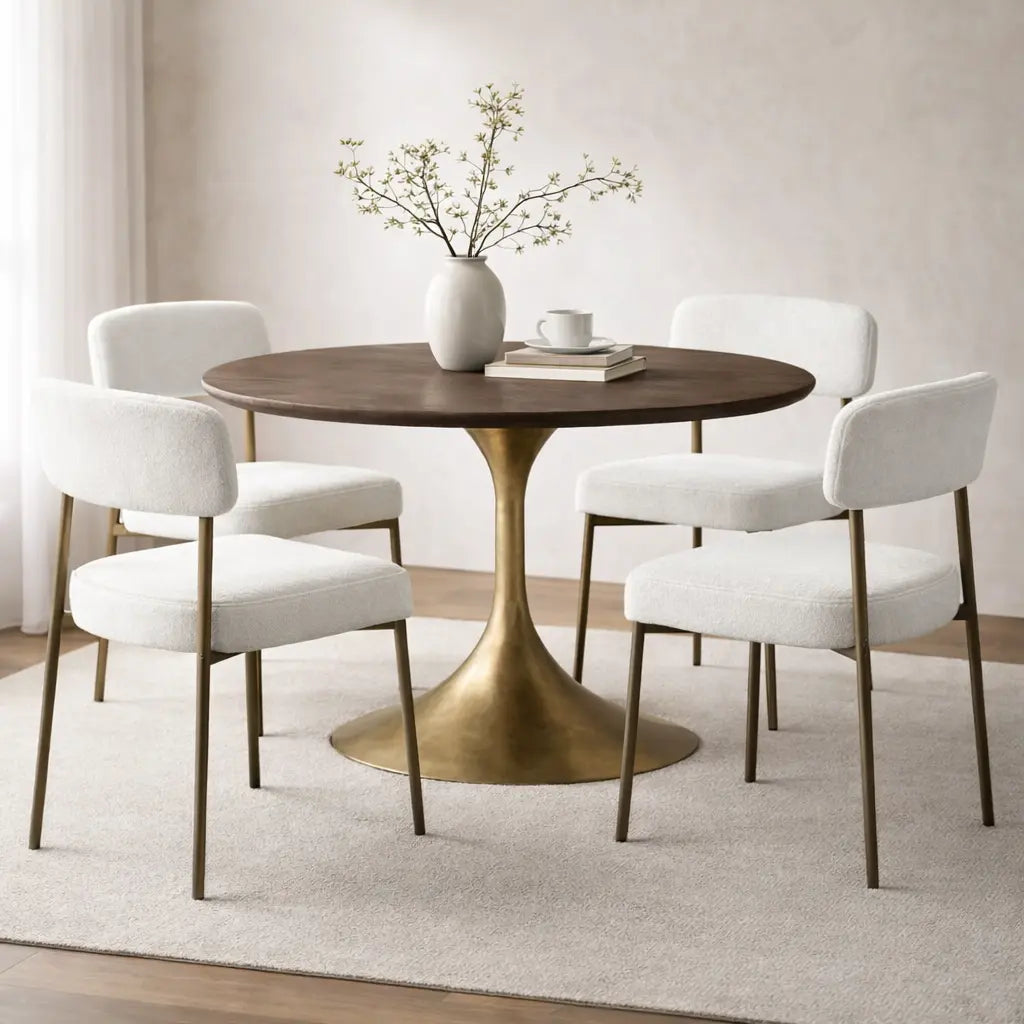 Billie Performance Fabric Dining Chair Modern Antiqued Iron Frame Living Room Chairs