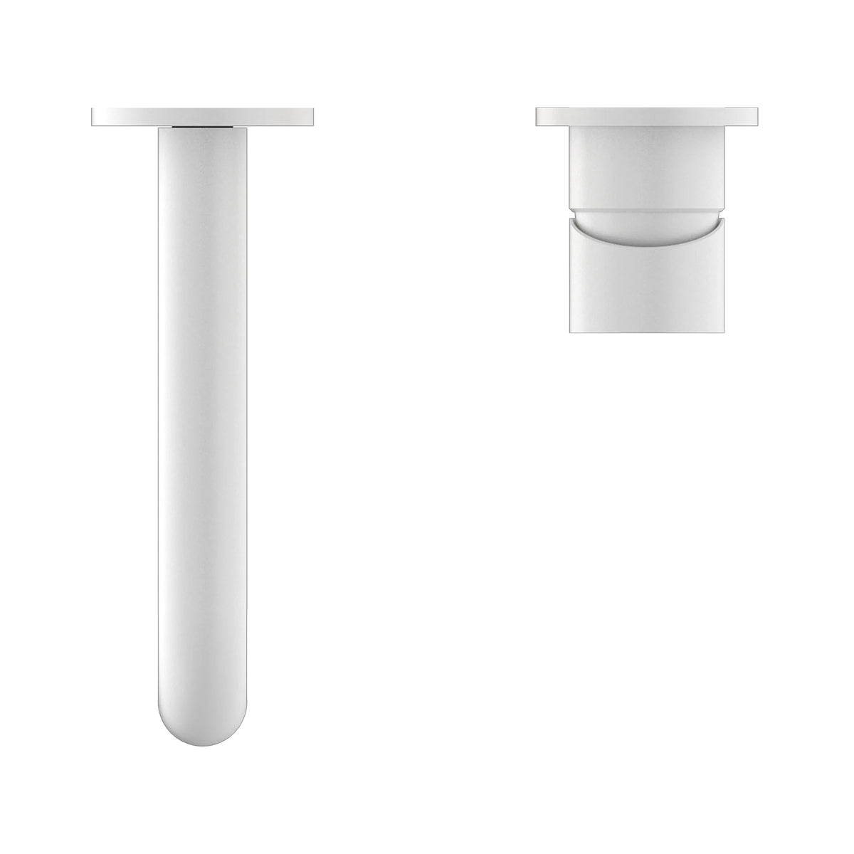 Mecca Wall Basin/Bath Mixer Separate Back Plate 185mm Matte White