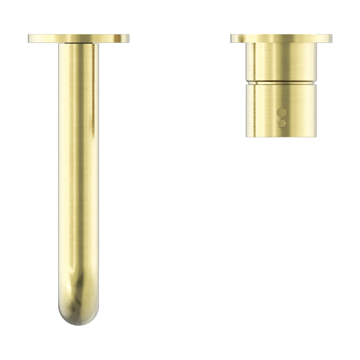 Mecca Wall Basin/Bath Mixer Separate Back Plate Handle Up 230mm Brushed Gold