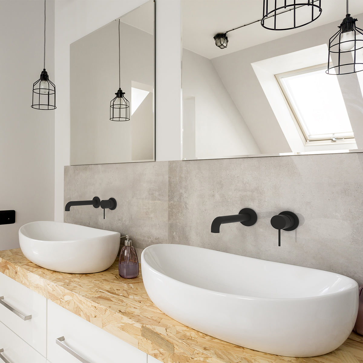 Mecca Shower Mixer Handle Up Matte Black