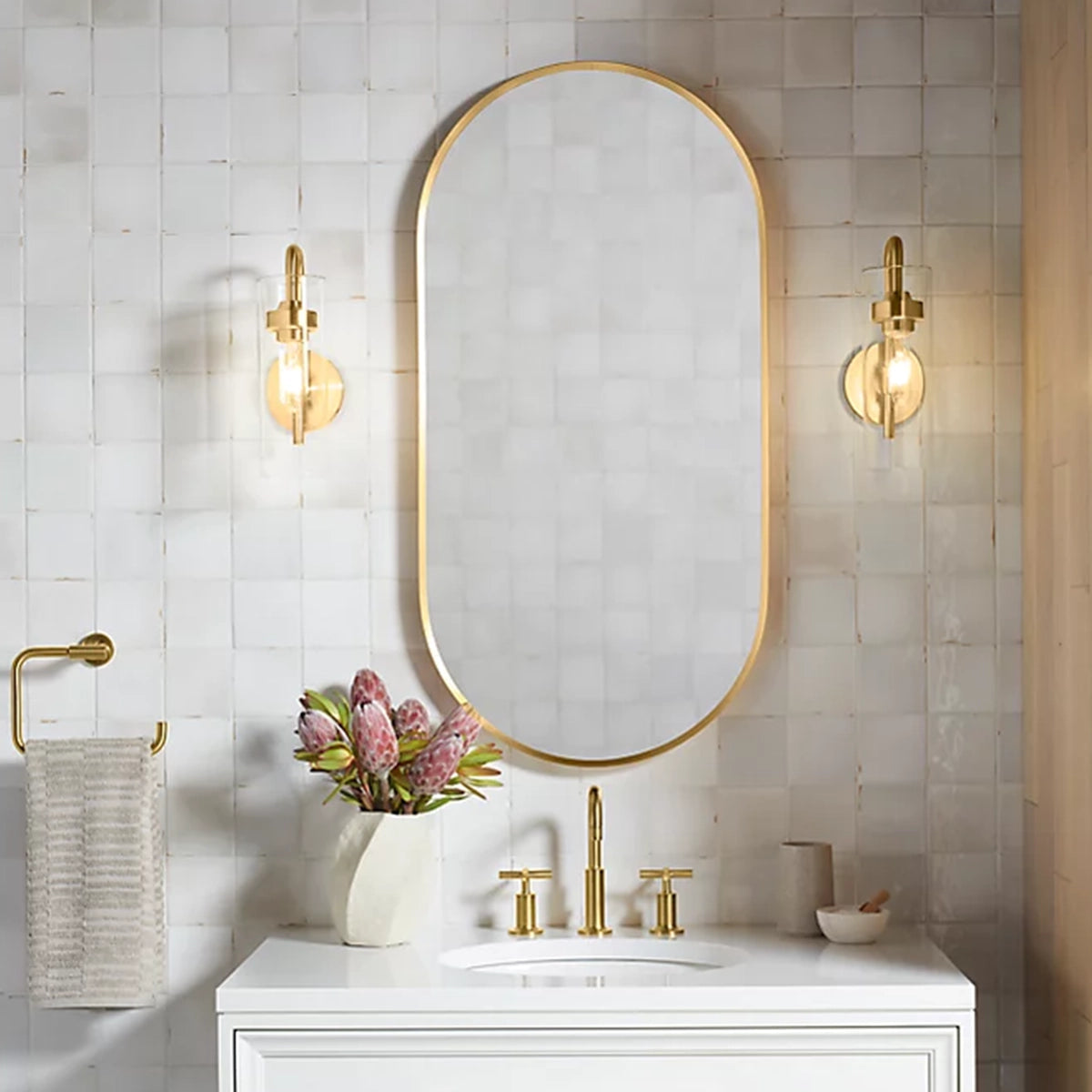 Essential 20"x 40" Capsule Decorative Mirror Brushed Nickel 26051-BNL