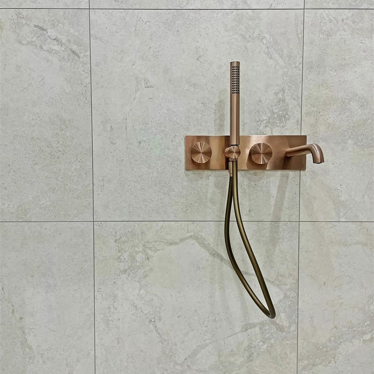 Kara Progressive Shower System With Spout 250mm Brushed Bronze